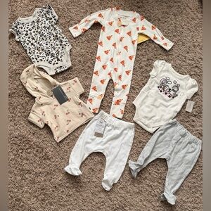 Baby Bundle 6 Pieces  NWT Honest, M + A, Gerber, Garanimals Size: 0-3 Months